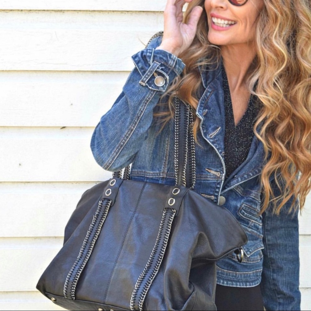 Joelle Hawkens By Treesje Calfskin Leather Tote